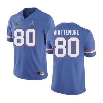 Men's Florida Gators #80 Trent Whittemore NCAA Jordan Brand Blue Authentic Stitched College Football Jersey IFC0262MT